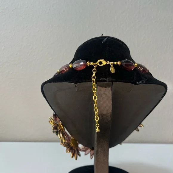 Vintage Joan Rivers Cluster Floral Bib Necklace - Picture 4 of 7